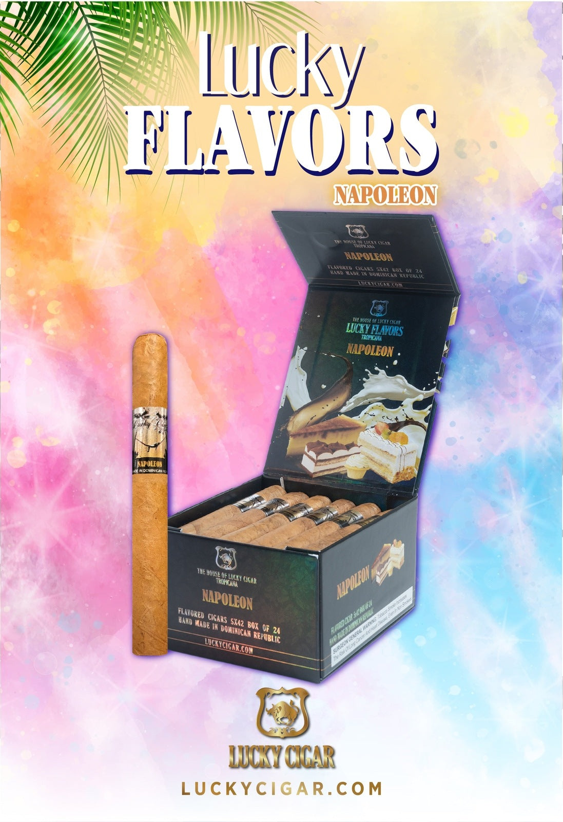Flavored Cigars: Lucky Flavors coco Napoleon  5x42 Box of 24