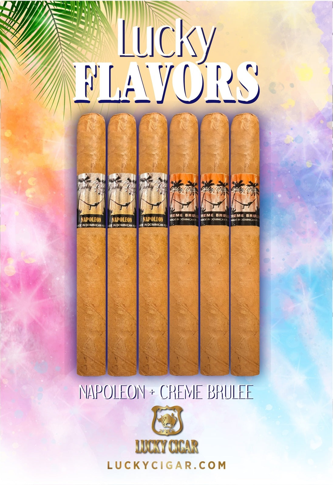 Flavored Cigars: Lucky Flavors 6 Piece Desserts Sampler Napoleon, Creme Brulee