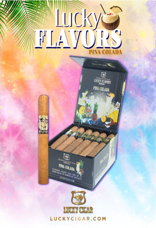 Flavored Cigars: Lucky Flavors Pina Colada 5x42 Box of 24 Cigars