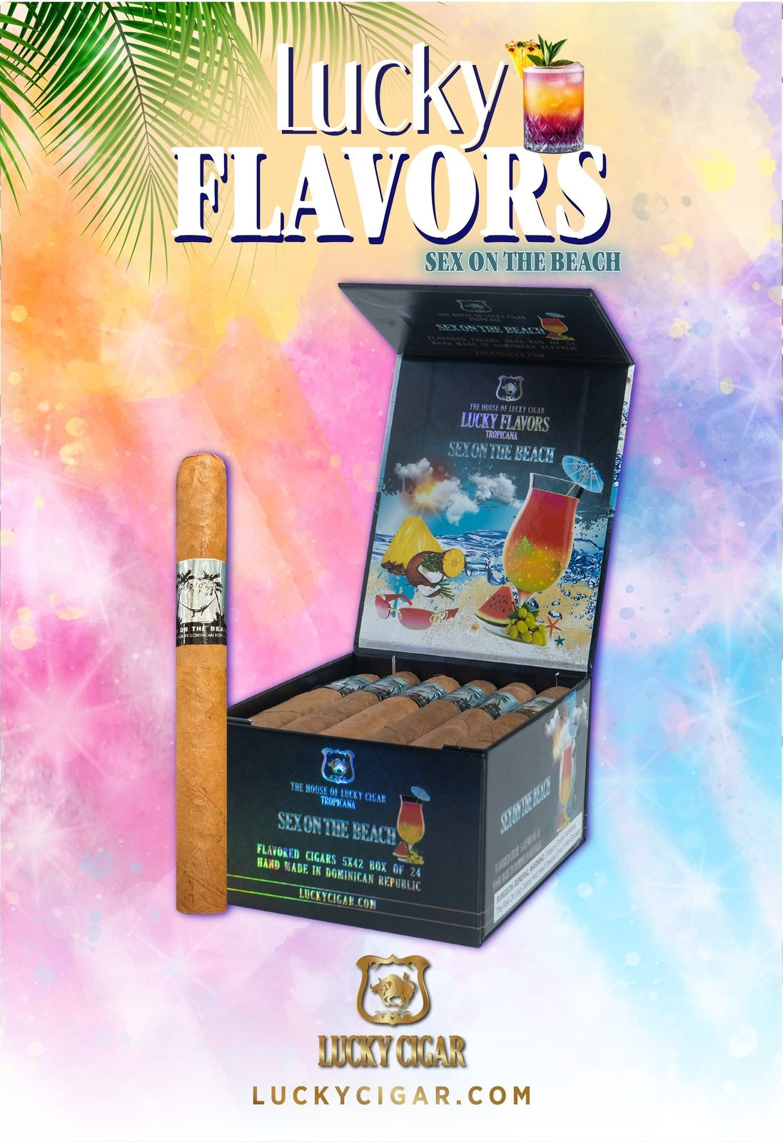 Flavored Cigars: Lucky Flavors Sex On The Beach 5X42 Box of 24 Cigars