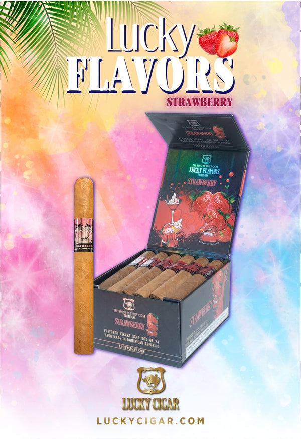 Flavored Cigars: Lucky Flavors Strawberry 5x42 Box of 24 Cigars