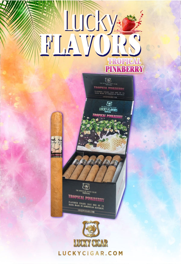 Flavored Cigars: Lucky Flavors Tropical Pinkberry  5x42 Box of 24