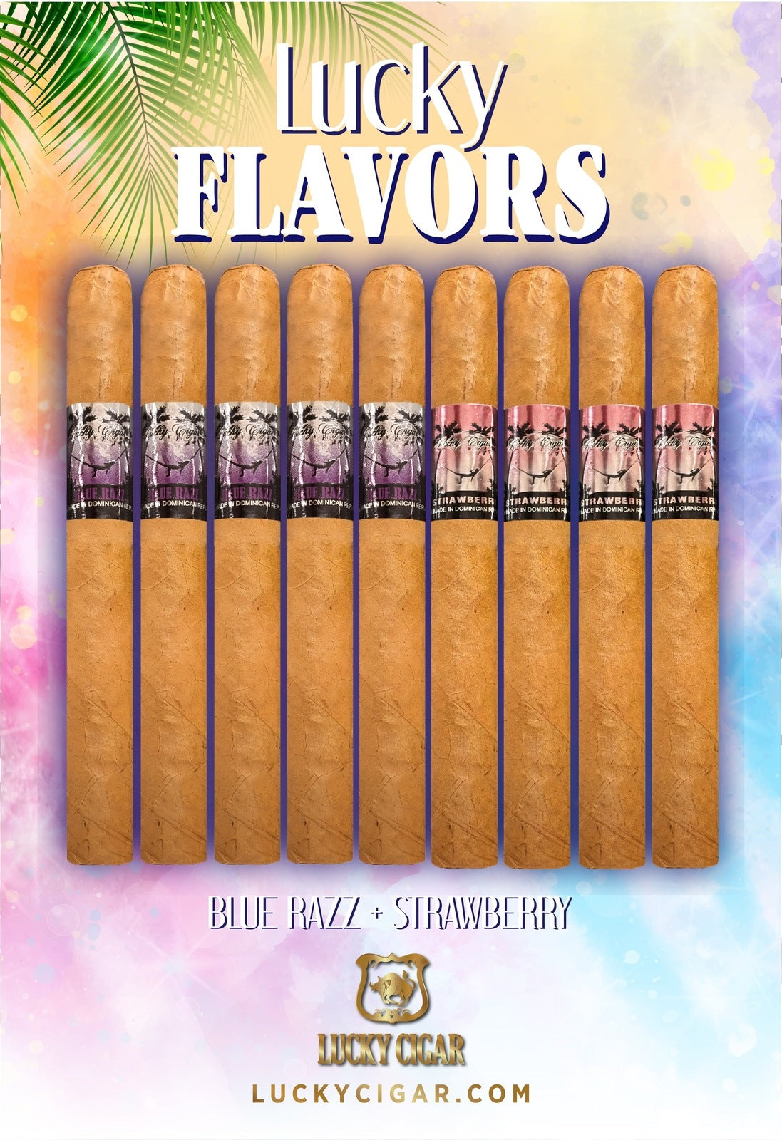 Flavored Cigars: Lucky Flavors 9 Piece Berry Fruit Sampler - Blue Razz, Strawberry