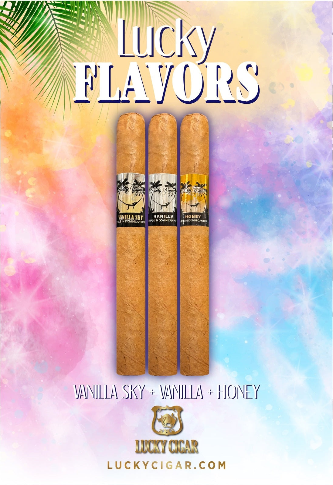 Flavored Cigars: Lucky Flavors 3 Piece Sweets Sampler - Vanilla Sky, Vanilla, Honey