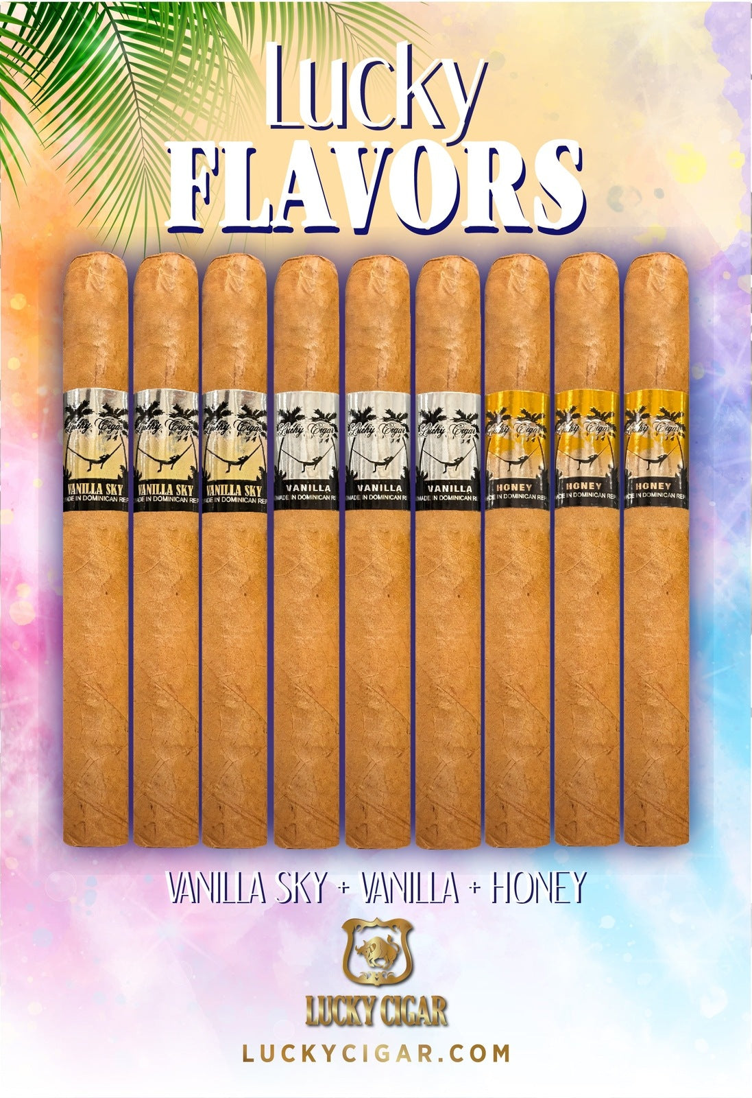 Flavored Cigars: Lucky Flavors 9 Piece Sweets Sampler - Vanilla Sky, Vanilla, Honey