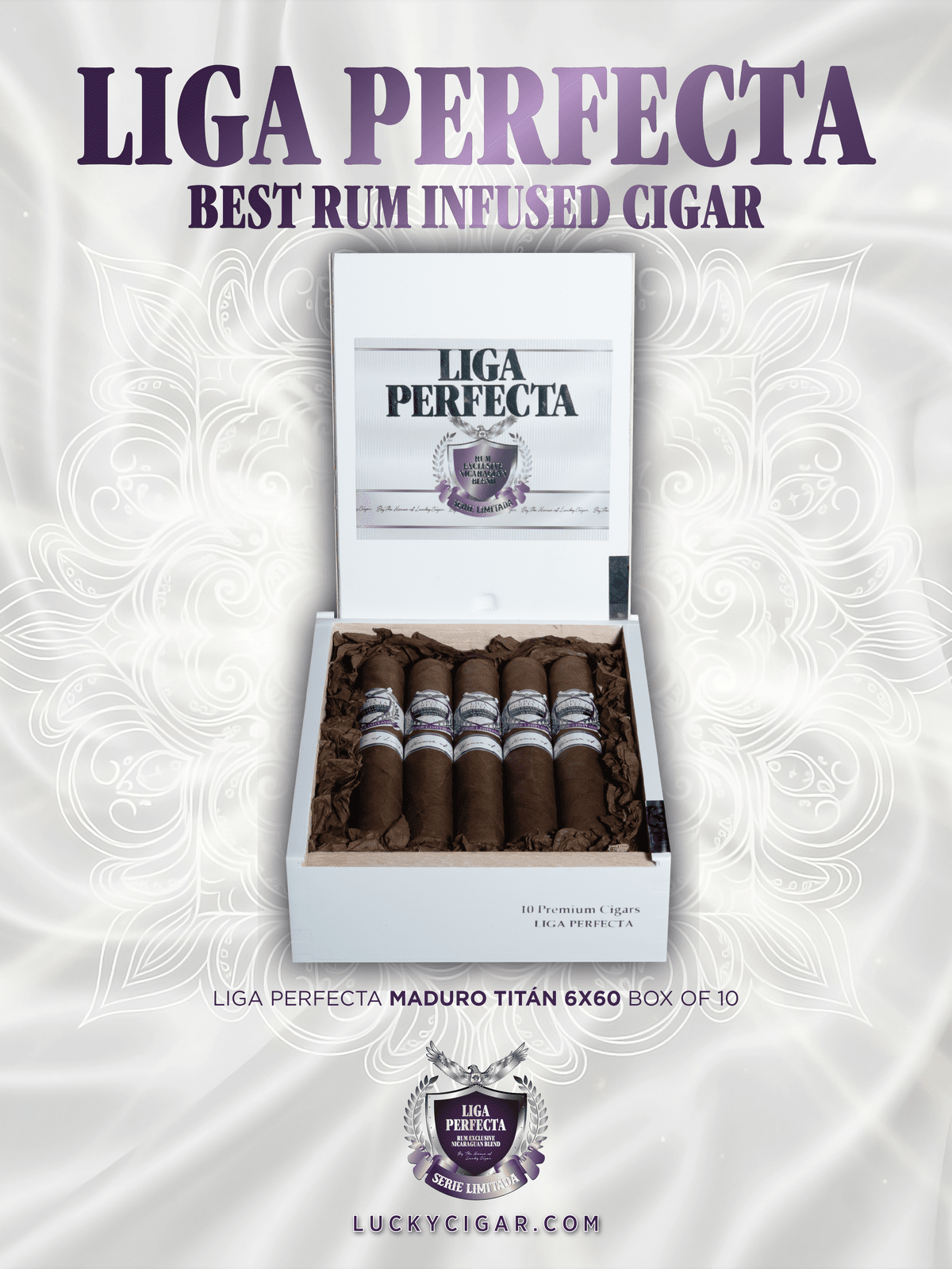 Infused Cigars: Liga Perfecta Maduro Titan 6x60 Box of 10