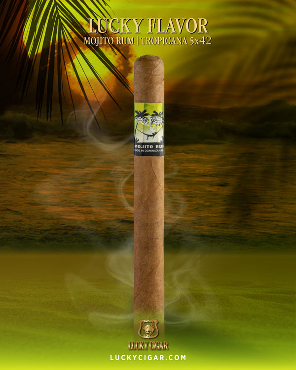 Flavored Cigars: Lucky Flavors Mojito Rum 5x42 Single Cigar