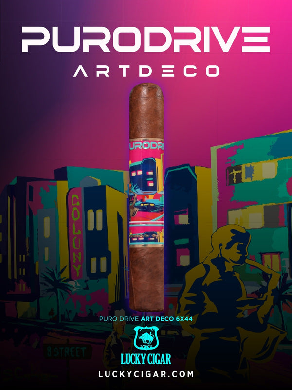 Infused Cigars - Purodrive by Lucky Cigar: Art Deco 6x44 Single Cigar