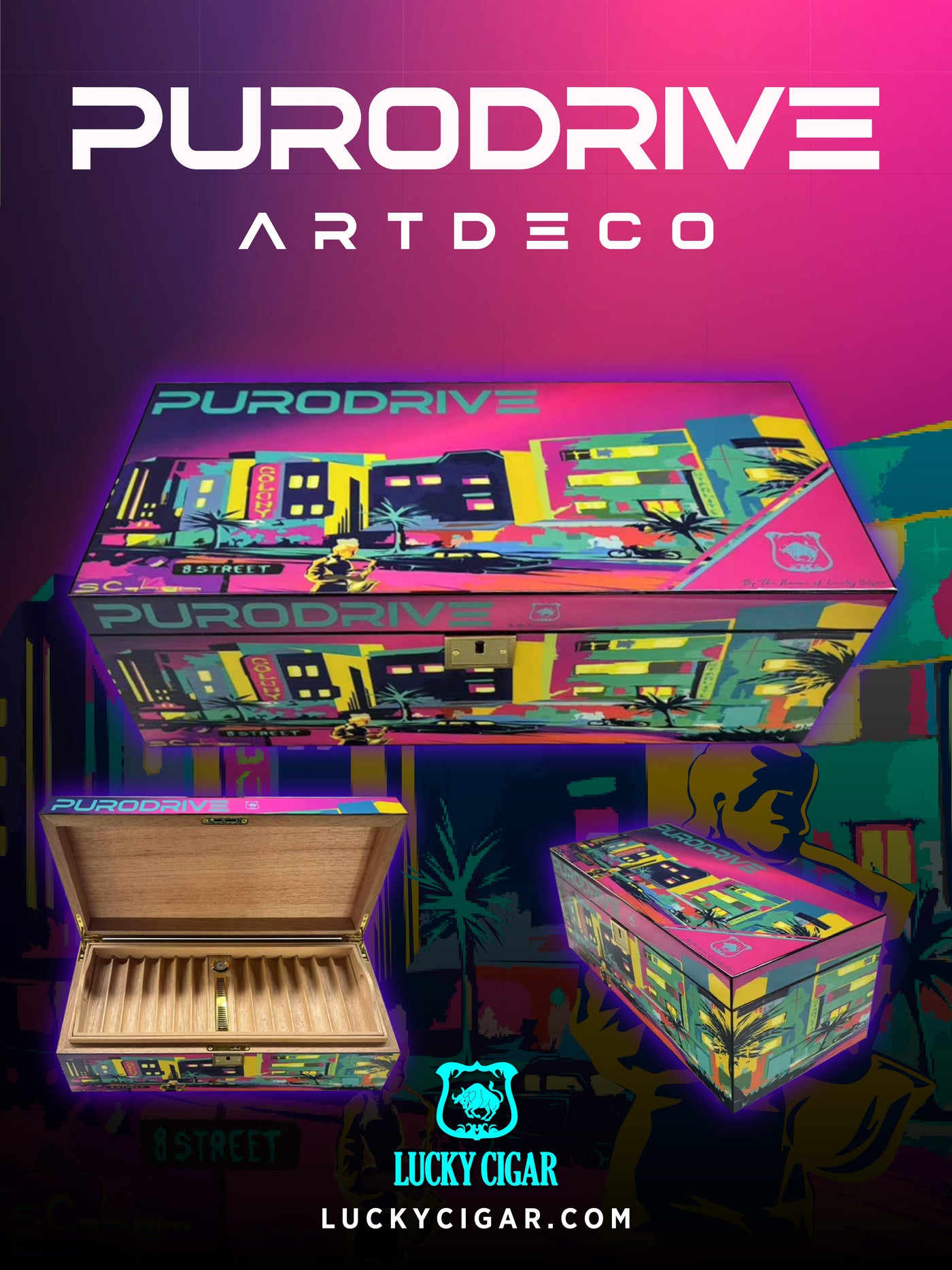 Accessories - Purodrive by Lucky Cigar: Art Deco Humidor