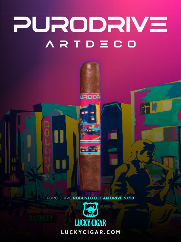 Infused Cigars - Purodrive by Lucky Cigar: Ocean Drive 5x50 Single Cigar