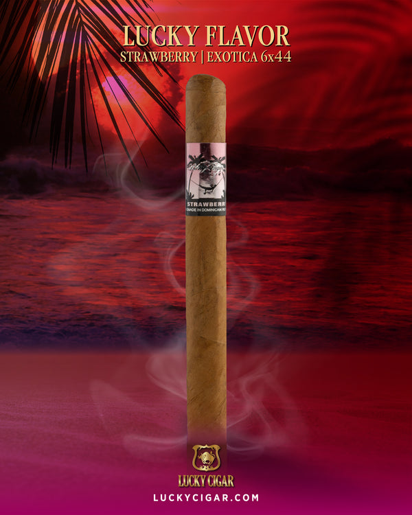 Flavored Cigars: Lucky Flavors Strawberry 6x44 Single Cigar