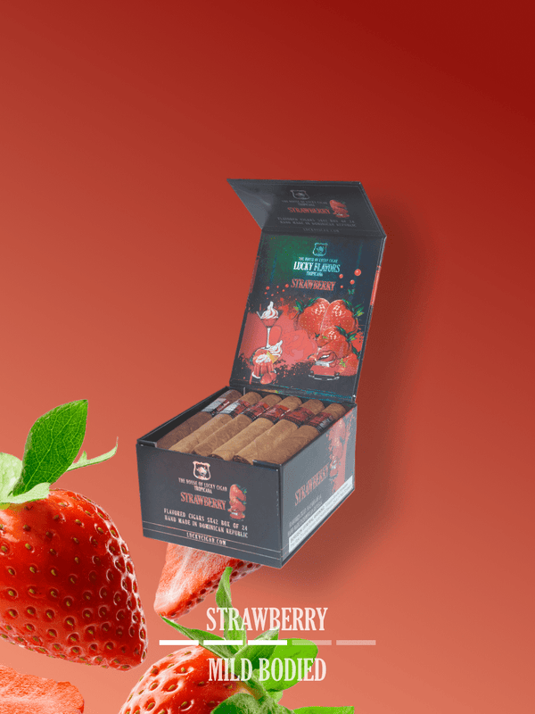 Flavored Cigars: Lucky Flavors Strawberry 5x42 Box of 24 Cigars