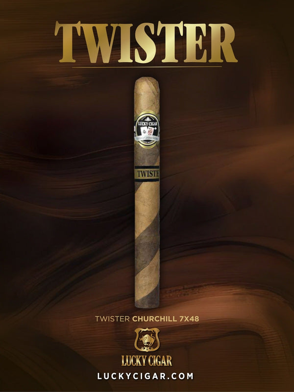 Barber Pole Cigars, Twister by Lucky Cigar: Churchill 7x48 Single Cigar