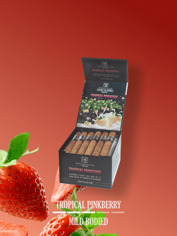 Flavored Cigars: Lucky Flavors Tropical Pinkberry  5x42 Box of 24