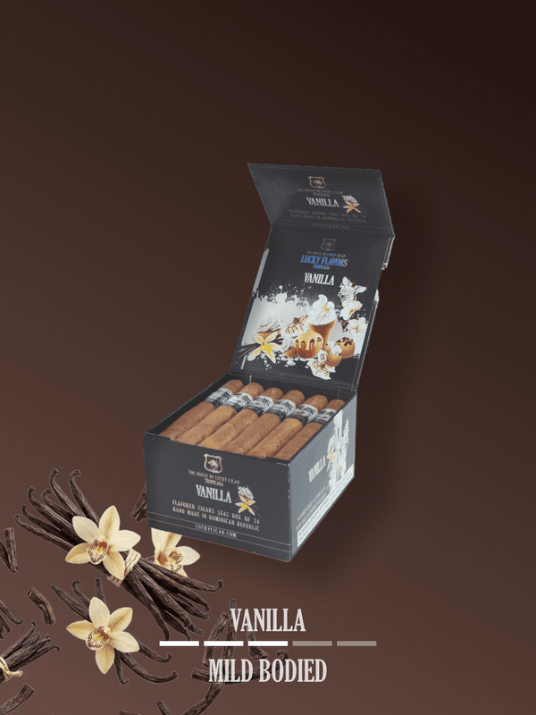 Flavored Cigars: Lucky Flavors Vanilla 5x42 Box of 24 Cigars