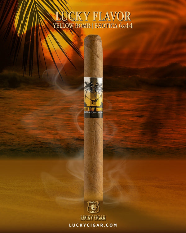 Flavored Cigars: Lucky Flavors Yellow Bomb 6x44 Cigar