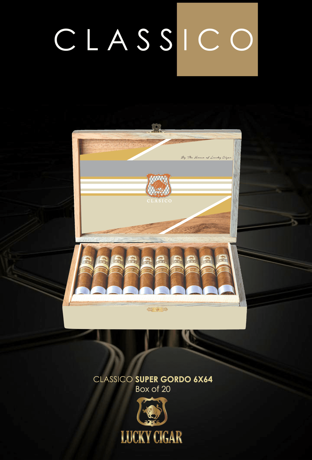 Classic Cigars - Classico by Lucky Cigar: Super Gordo 6x64 Box of 20