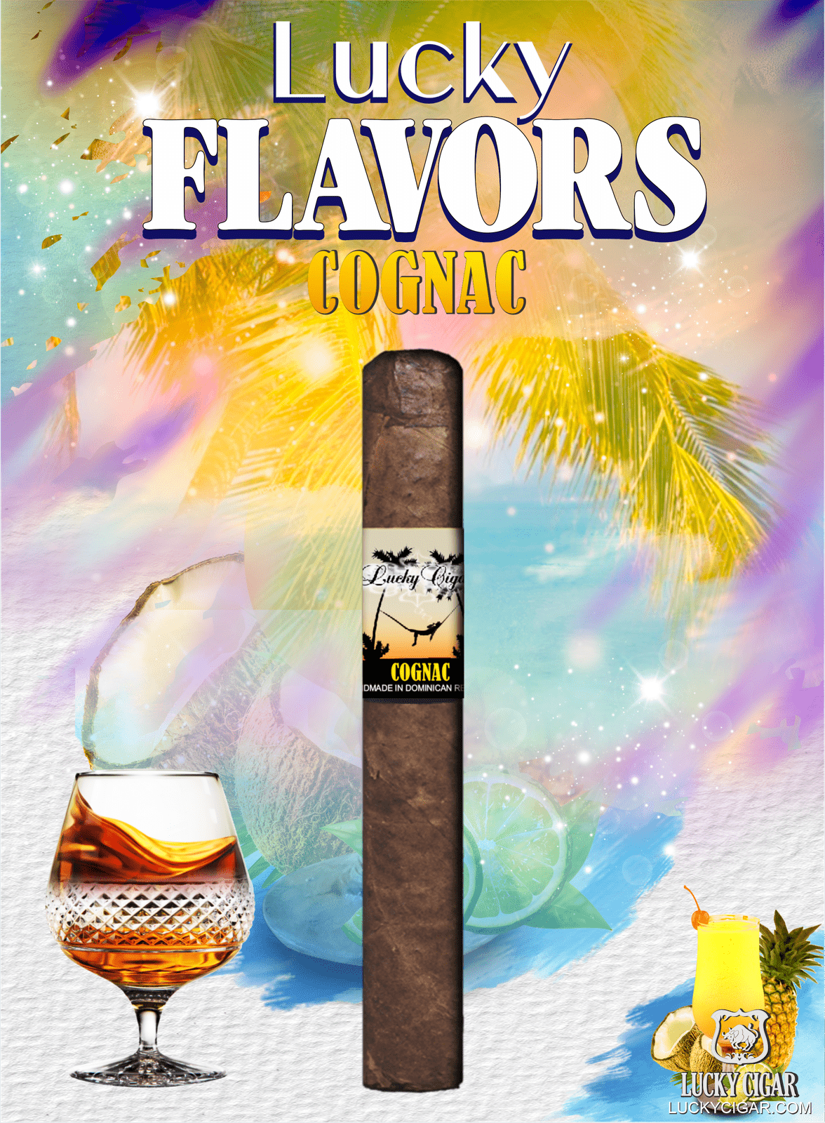 Flavored Cigars: Lucky Flavors Cognac 5x42 Cigar