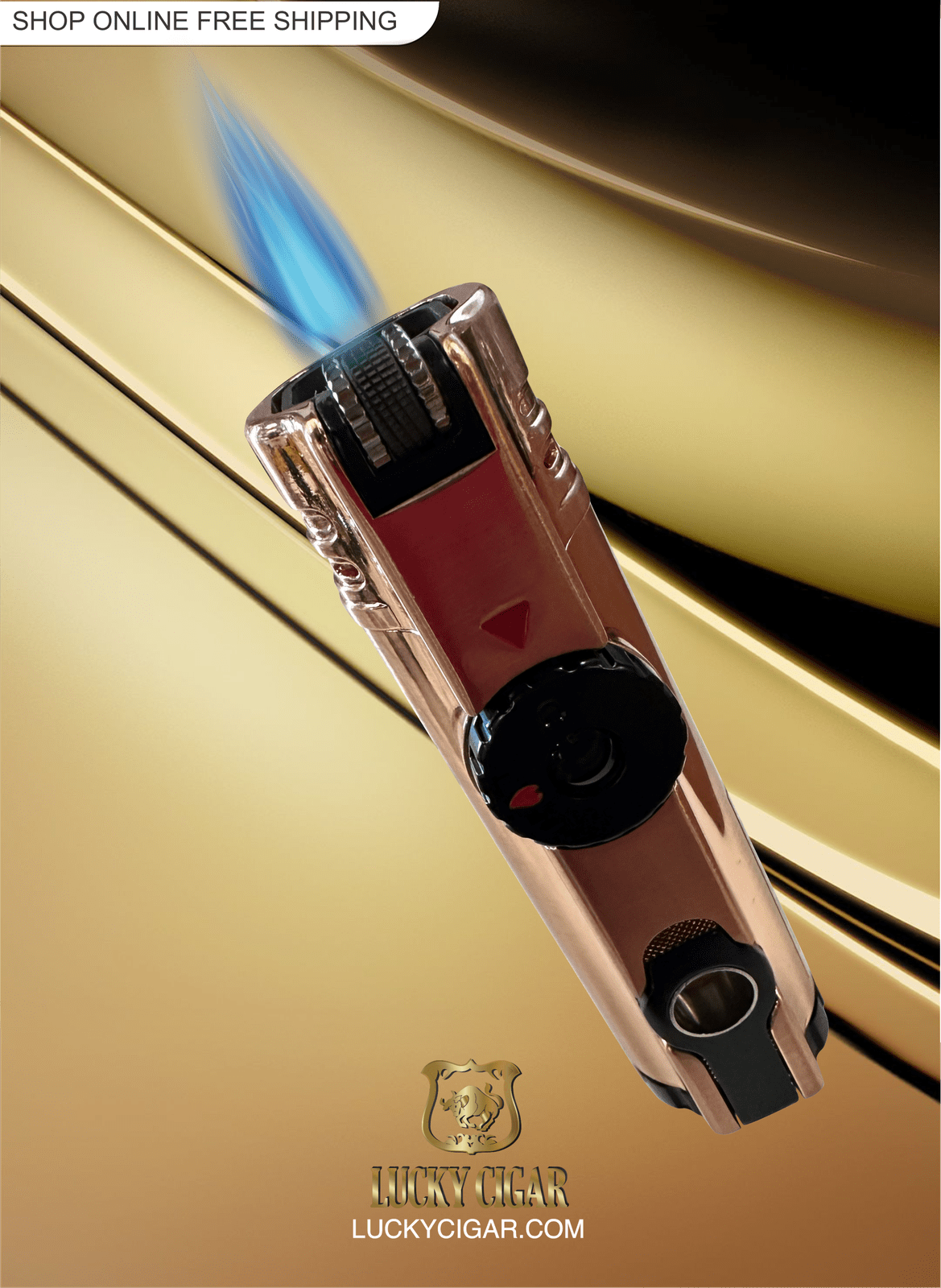 Cigar Lifestyle Accessories: Torch Lighter in Pink Gold