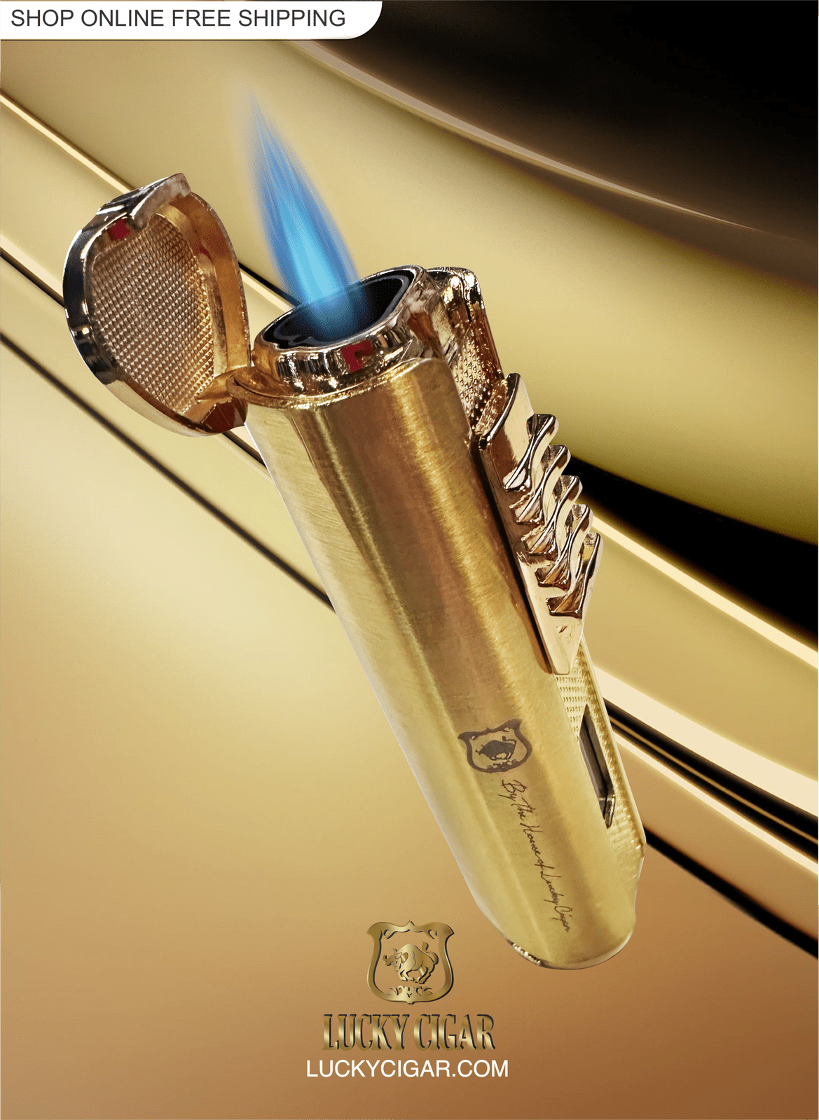 Cigar Lifestyle Accessories: Torch Lighter in Gold