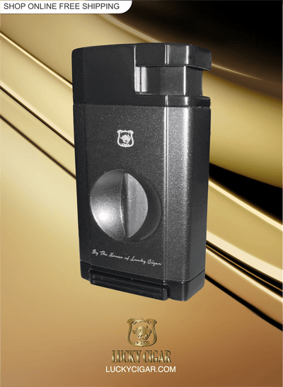 Cigar Lifestyle Accessories: Torch Lighter in Gray with Cutter
