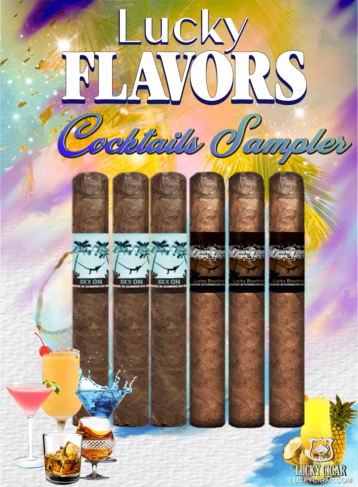 Flavored Cigars: Lucky Flavors 6 Piece Cocktails Sampler