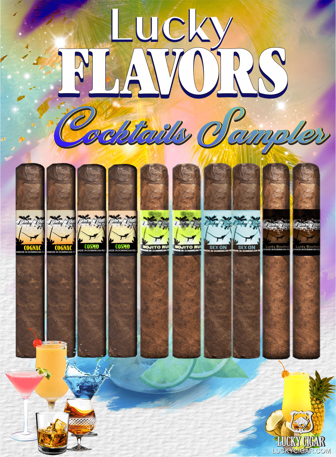 Flavored Cigars: Lucky Flavors 10 Piece Cocktails Sampler