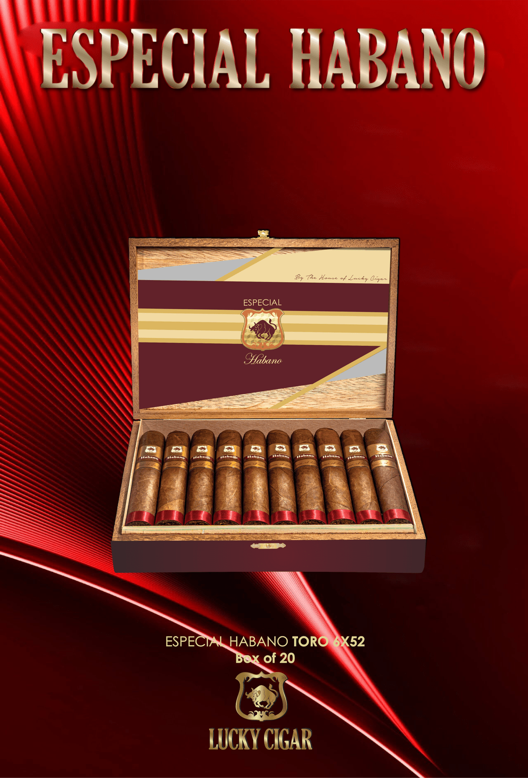 Habano Cigars: Especial Habano by Lucky Cigar: Toro 6x52 Box of 20