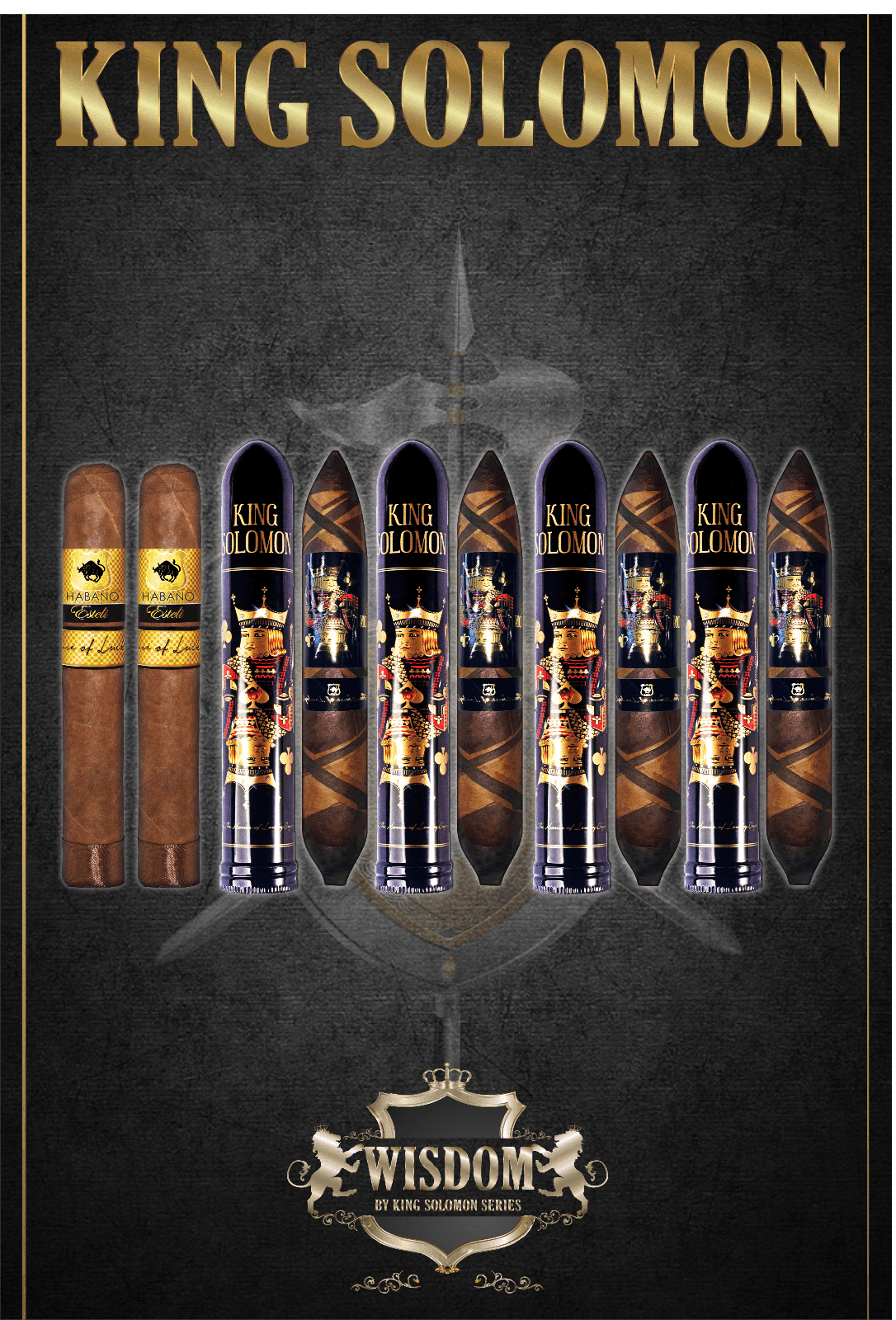 From The King Solomon Series: 4 Set Solomon 7x60 and 2 Habano Esteli Gordo 6x60 Cigars
