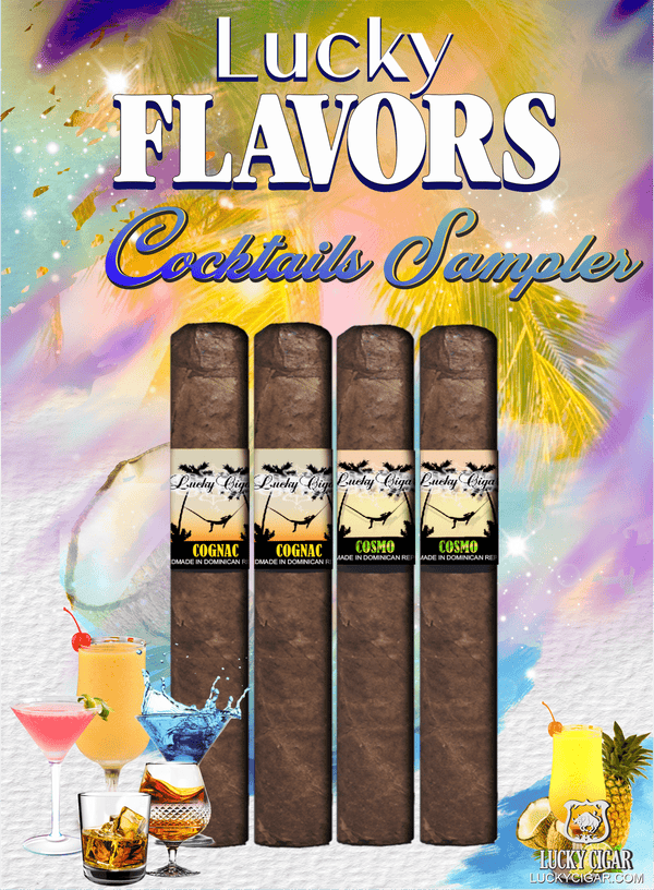 Flavored Cigars Lucky Flavors 4 Piece Cocktails Sampler Cognac, Cosmo