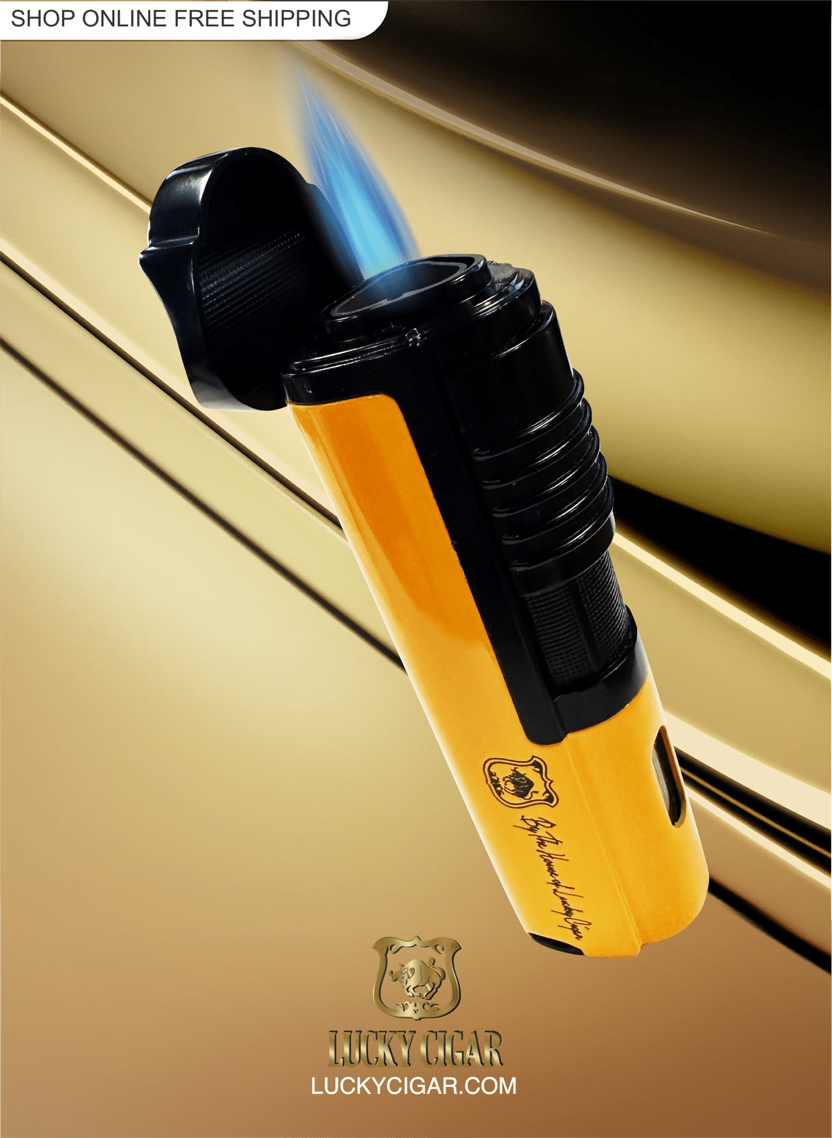 Cigar Lifestyle Accessories: Torch Lighter in Yellow/Black