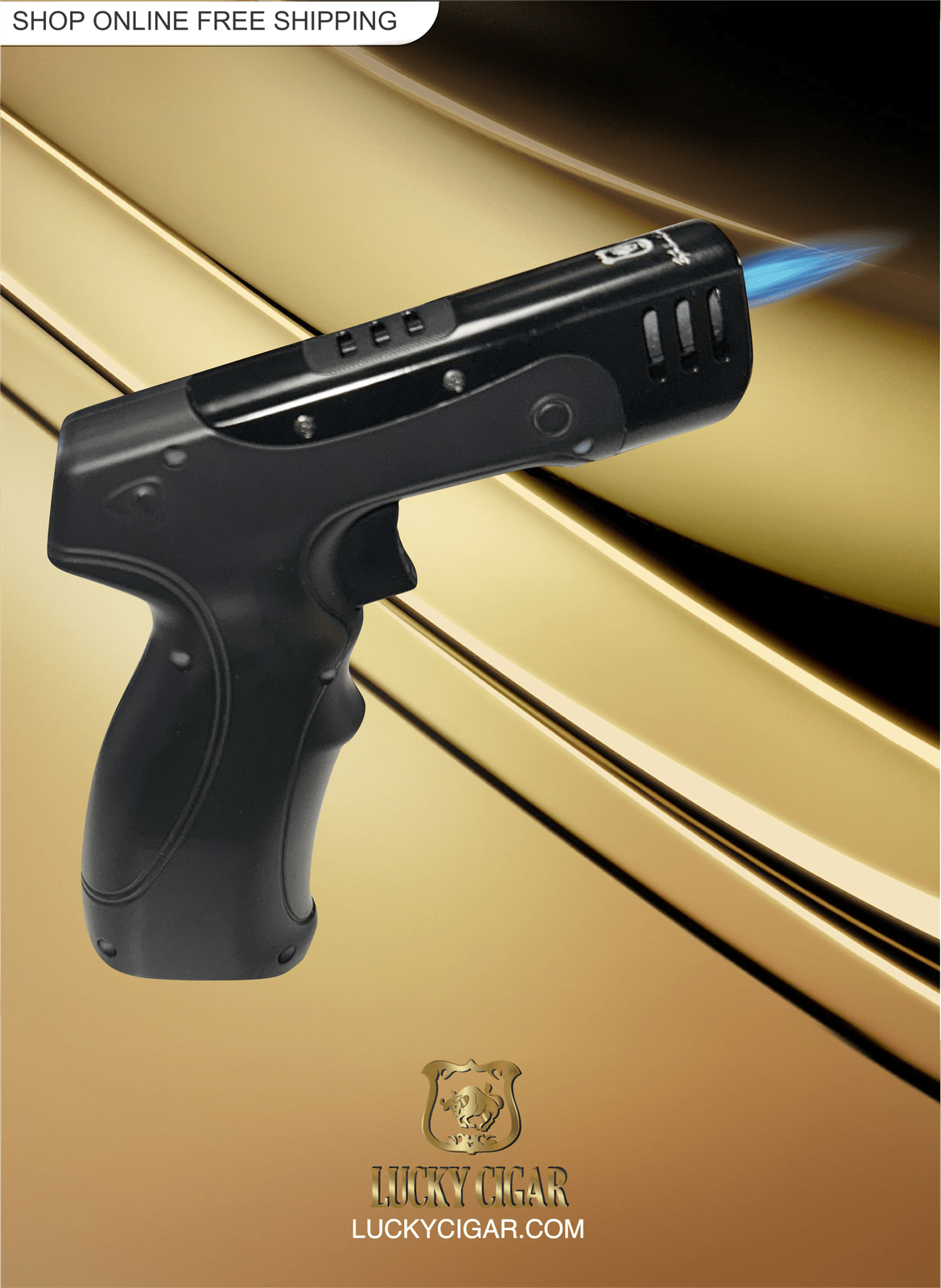 Cigar Lifestyle Accessories: Torch Lighter in Black Gun