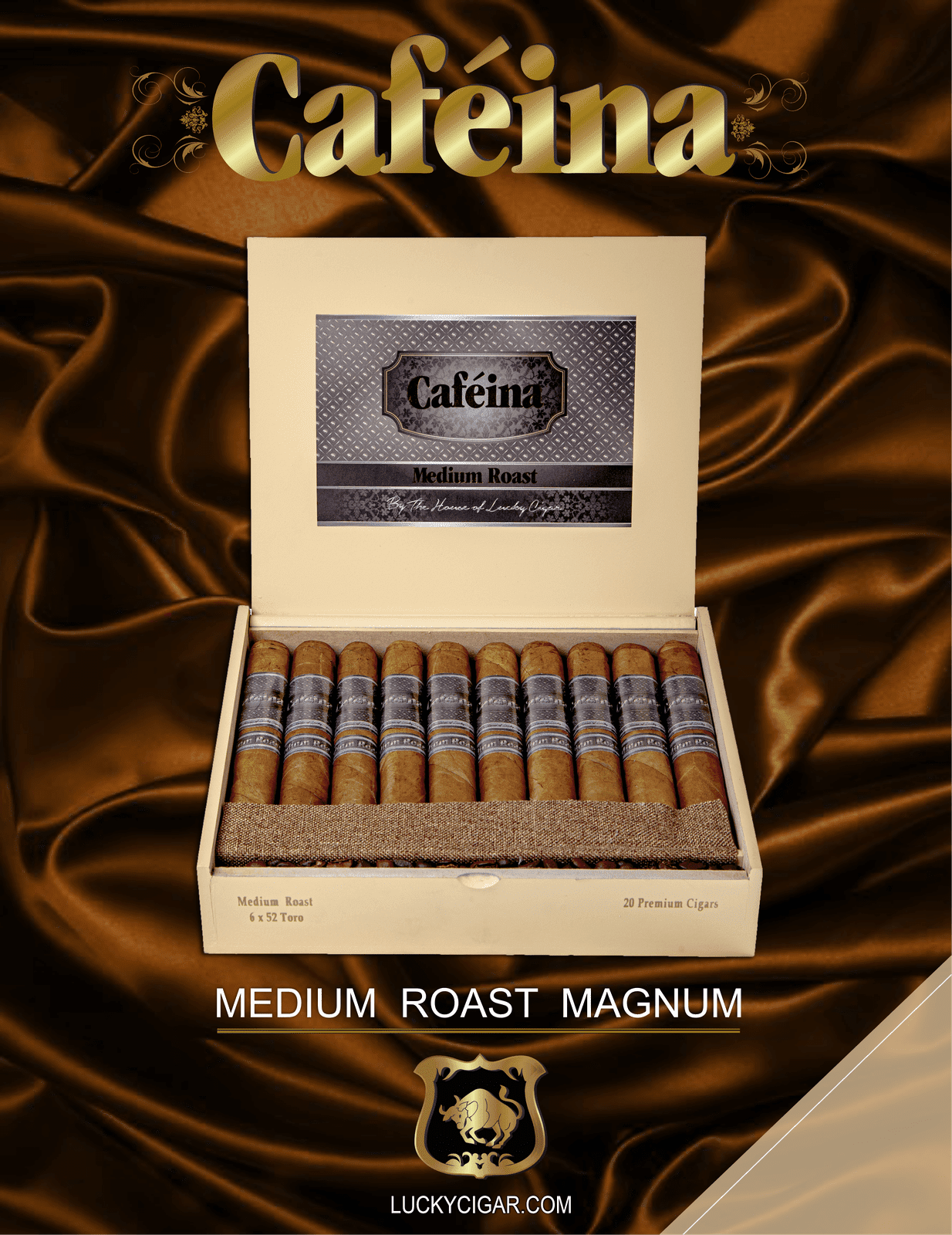 Infused Cigars: Cafeina Medium Roast Magnum 5x58 Box of 20