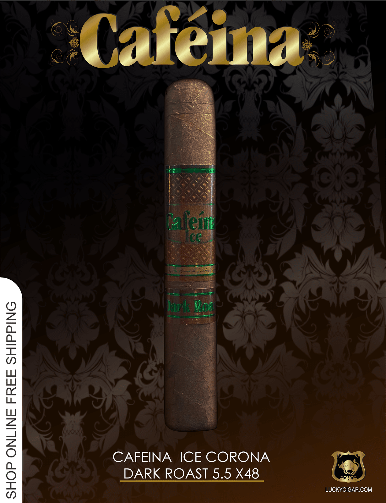 Infused Cigars: Cafeina ice Dark Roast Corona 5.5x48 Cigar