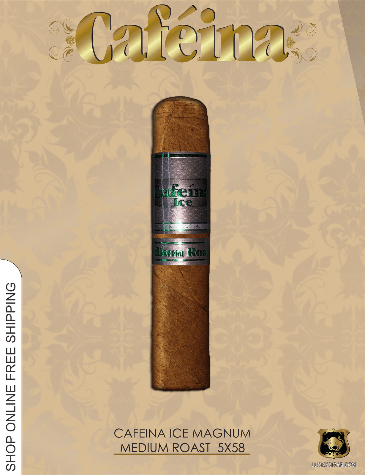 Infused Cigars: Cafeina ice Medium Roast Magnum 5x58 Single Cigar