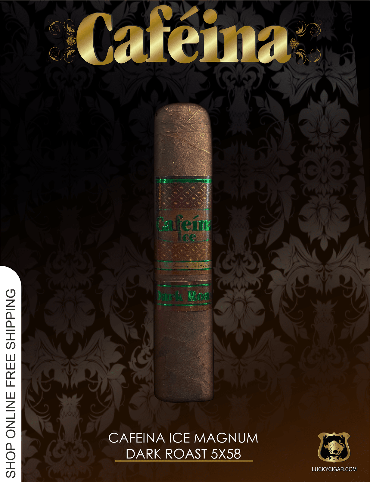 Infused Cigars: Cafeina Ice Dark Roast Magnum 5x58 Single Cigar