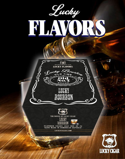 Flavored Cigars: Lucky Flavors Bourbon 5x42 Box of 24 Cigars