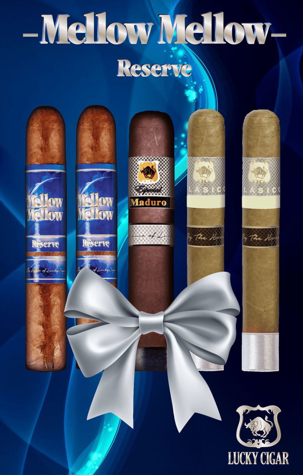Lucky Cigar Sampler Sets: Set of 5 Cigars, Classico, Mellow Mellow, Maduro Especial