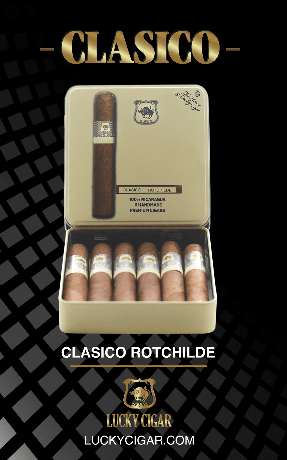 Classic Cigars - Classico by Lucky Cigar: Rotchilde 4 1/2x50 Box of 20