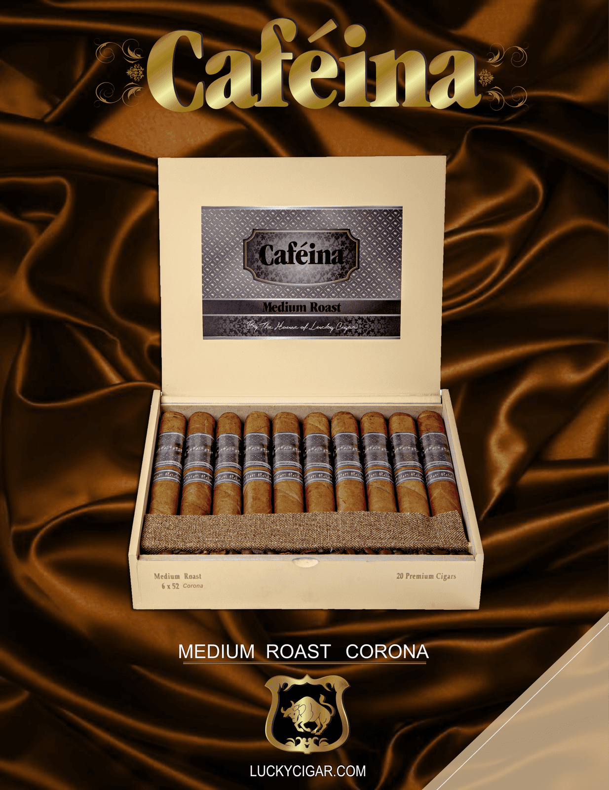 Infused Cigars: Cafeina Medium Roast Corona 5.5x50 Box of 20