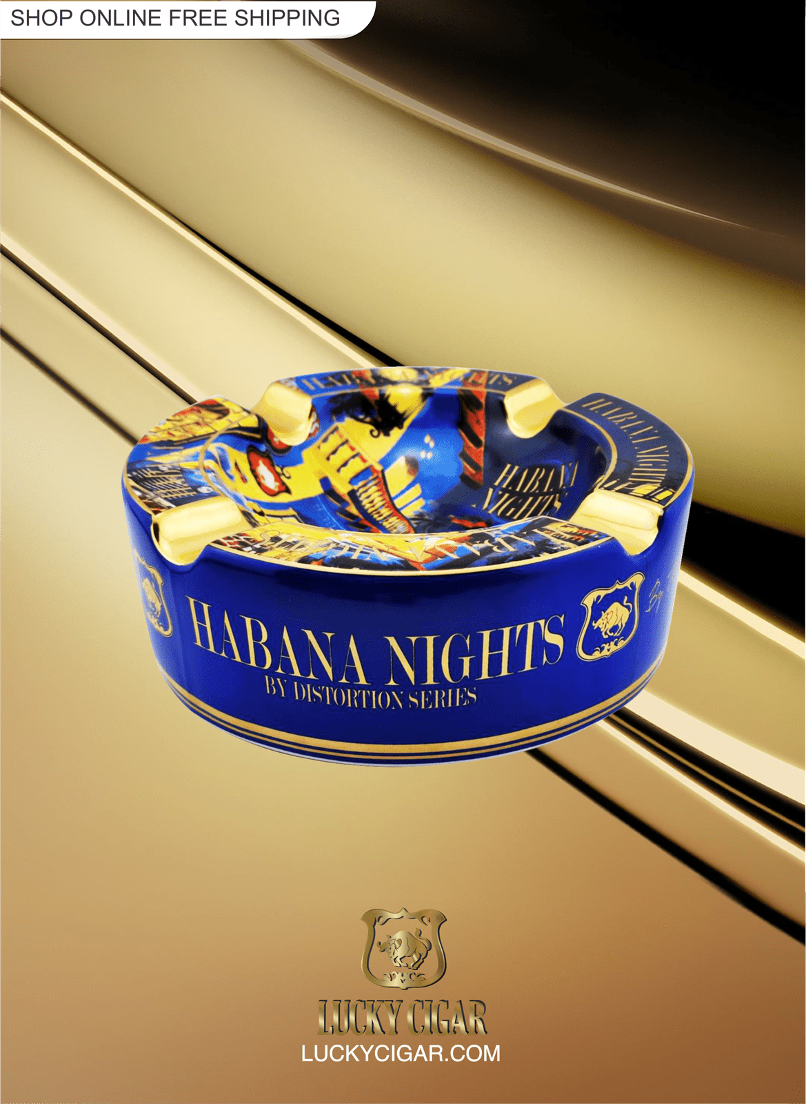 Limited Edition: Habana Nights Accessories by Lucky Cigar Ceramic Ashtray