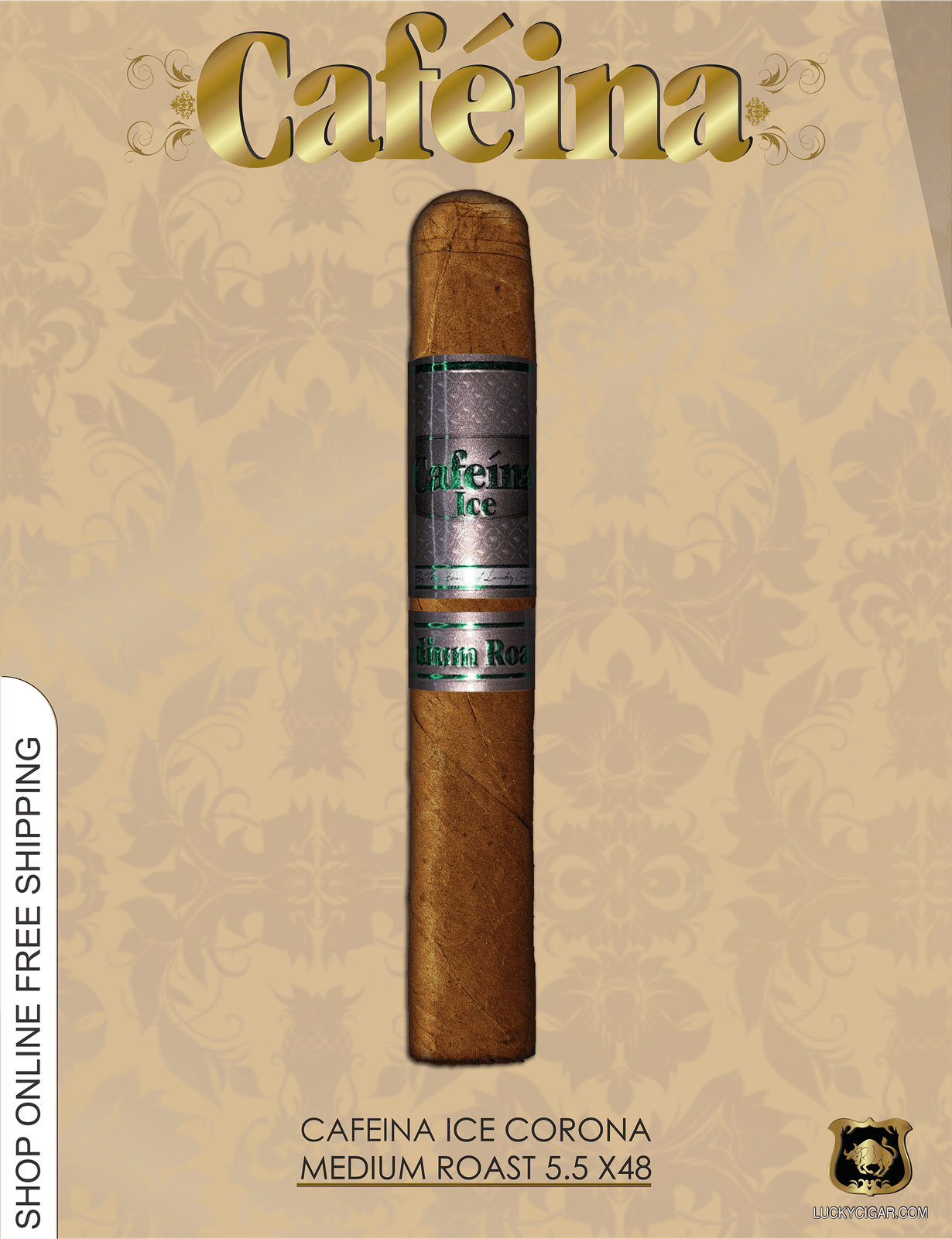 Infused Cigars: Cafeina Ice Medium Roast 5.5x48 Single Cigar