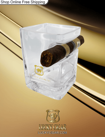 Cigar Lifestyle Accessories: Lucky Cigar whiskey Glass Cigar Rest