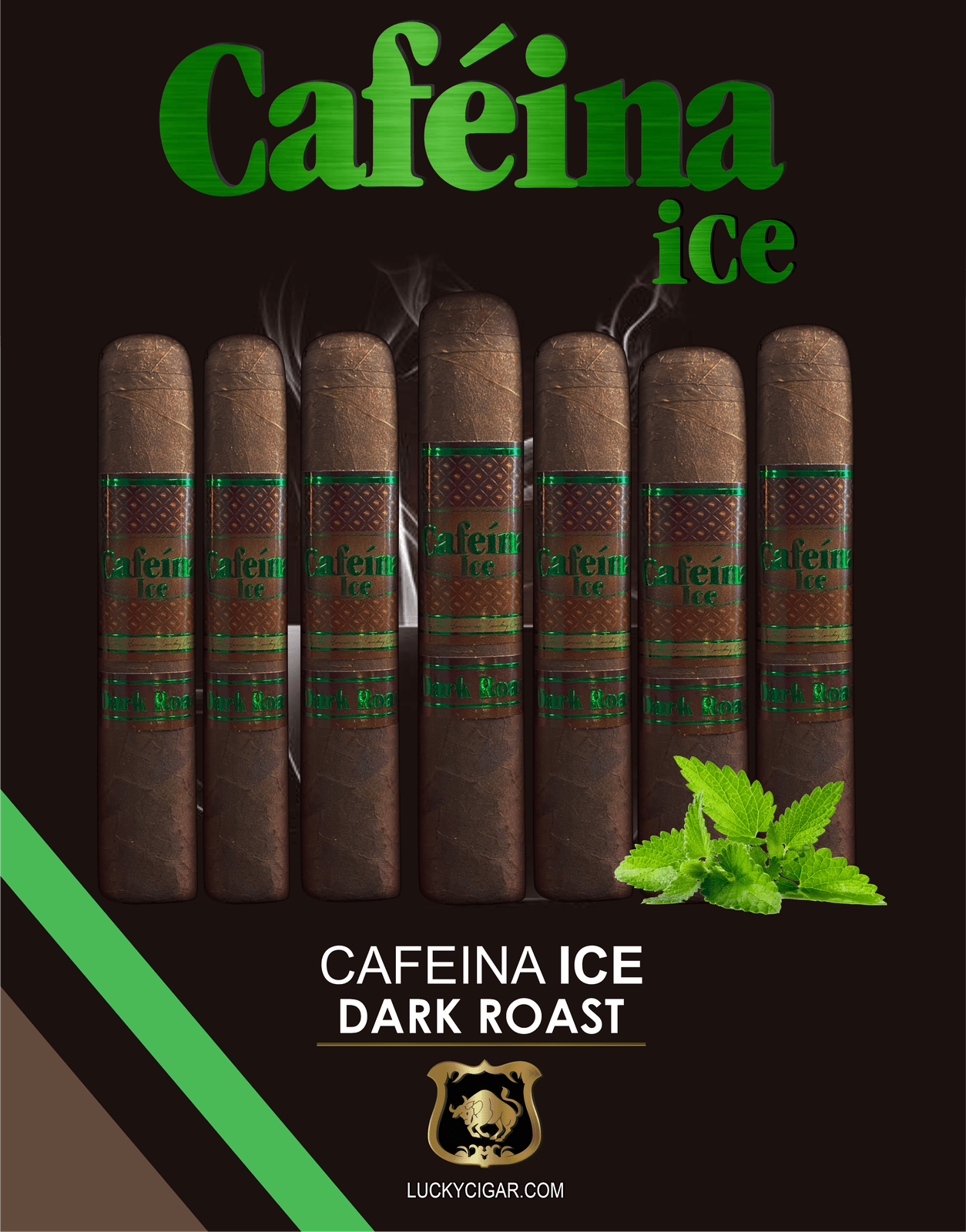 Infused Cigars: Cafeina Ice Dark Roast Magnum 5x56 Cigar Set of 7