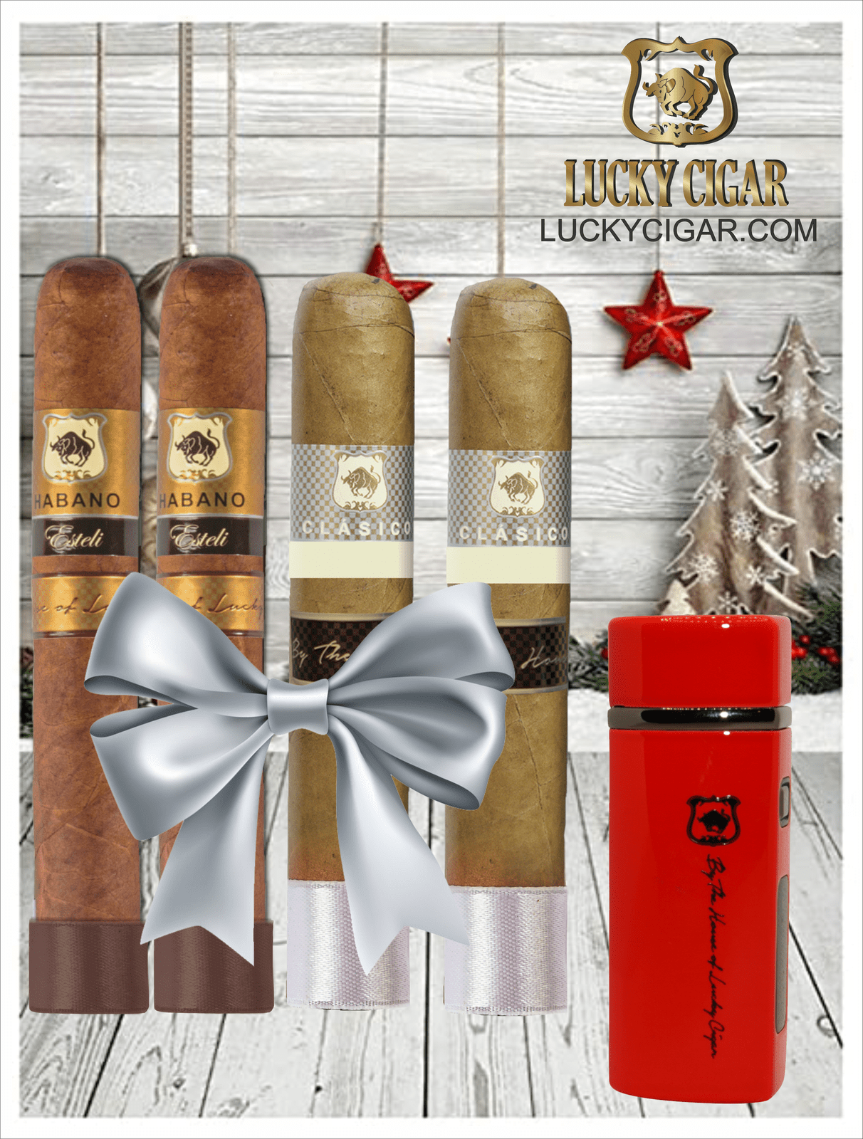 Cigar Gift Sets: Set of 4 Cigars, 2 Classico, 2 Habano Esteli with Torch