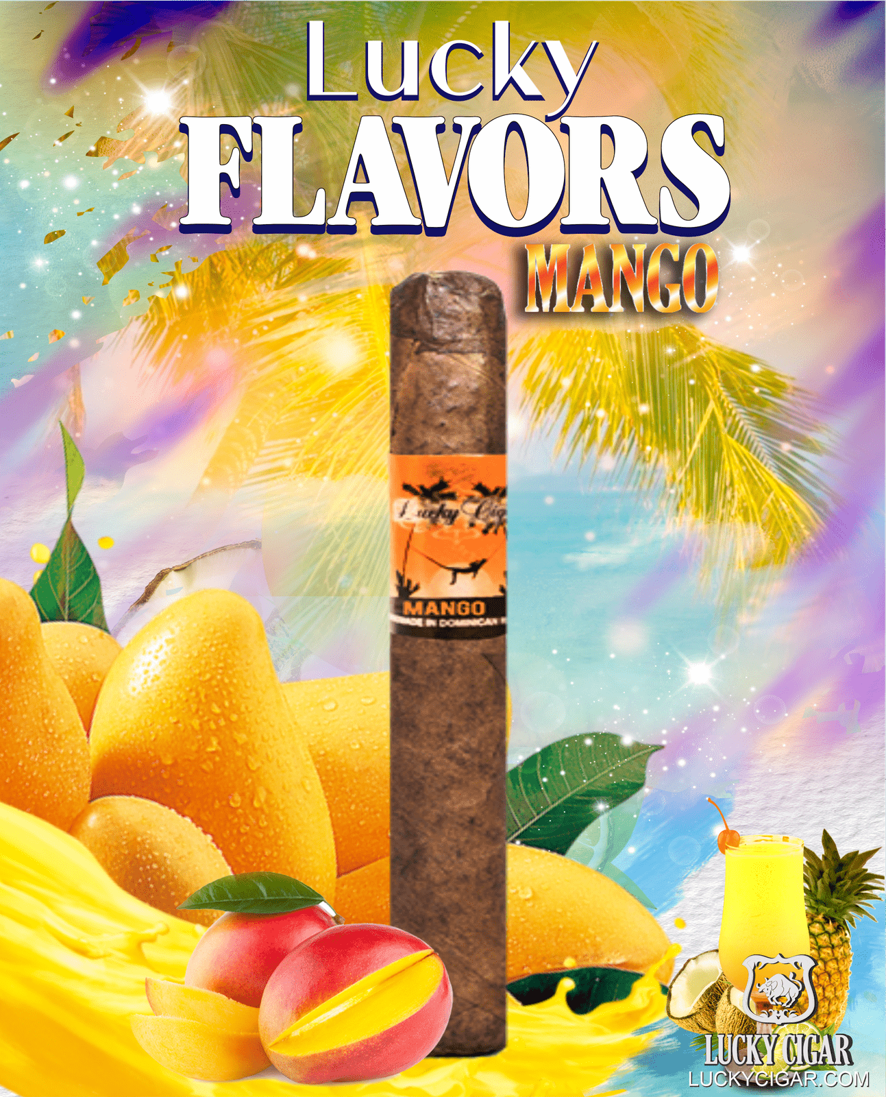 Flavored Cigars: Lucky Flavors Mango 5x42 Cigar