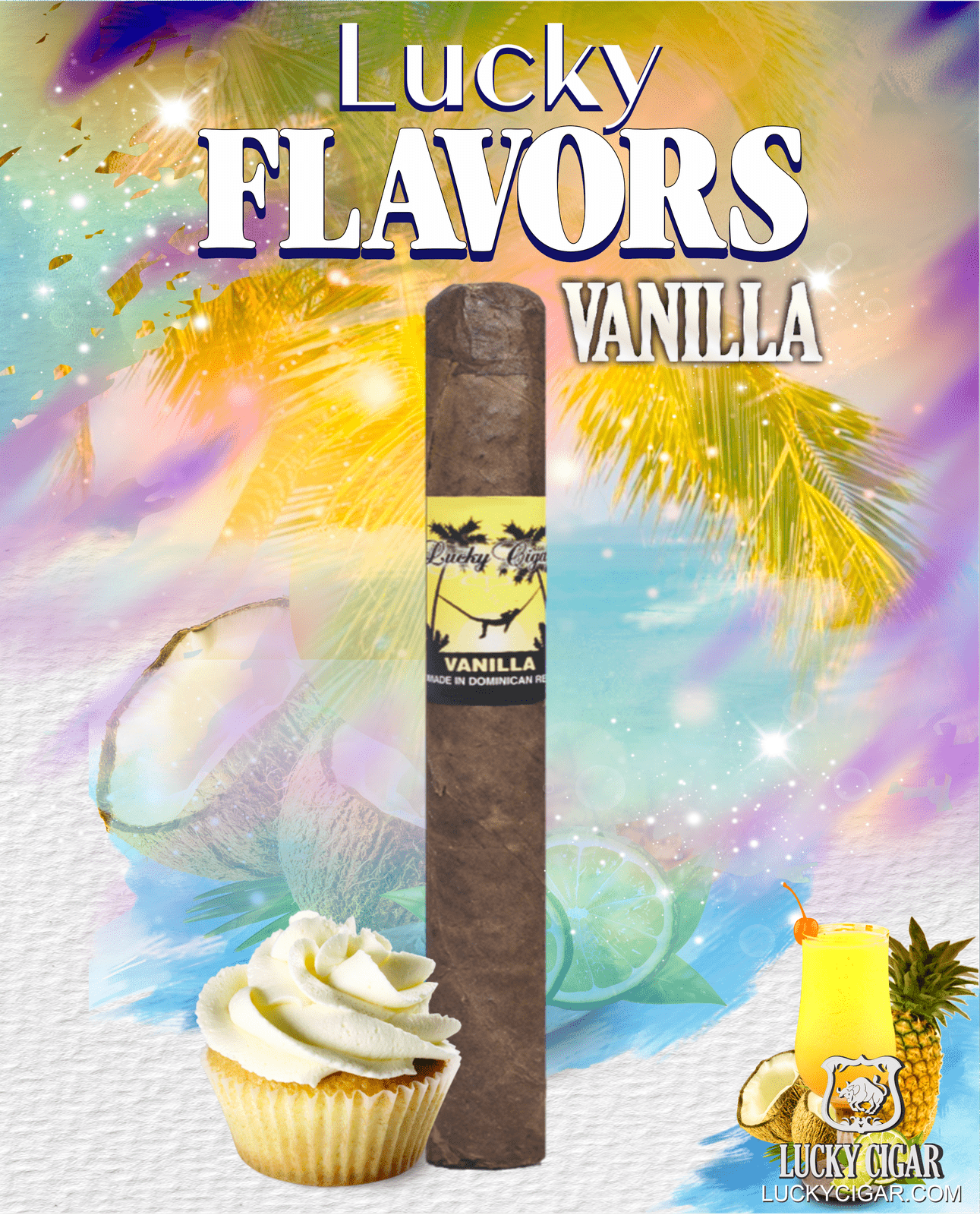 Flavored Cigars: Lucky Flavors Vanilla 5x42 Single Cigar