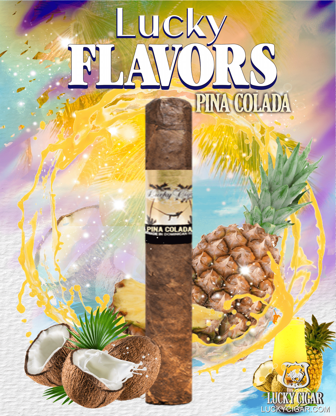 Flavored Cigars: Lucky Flavors Pina Colada 5x42 Cigar
