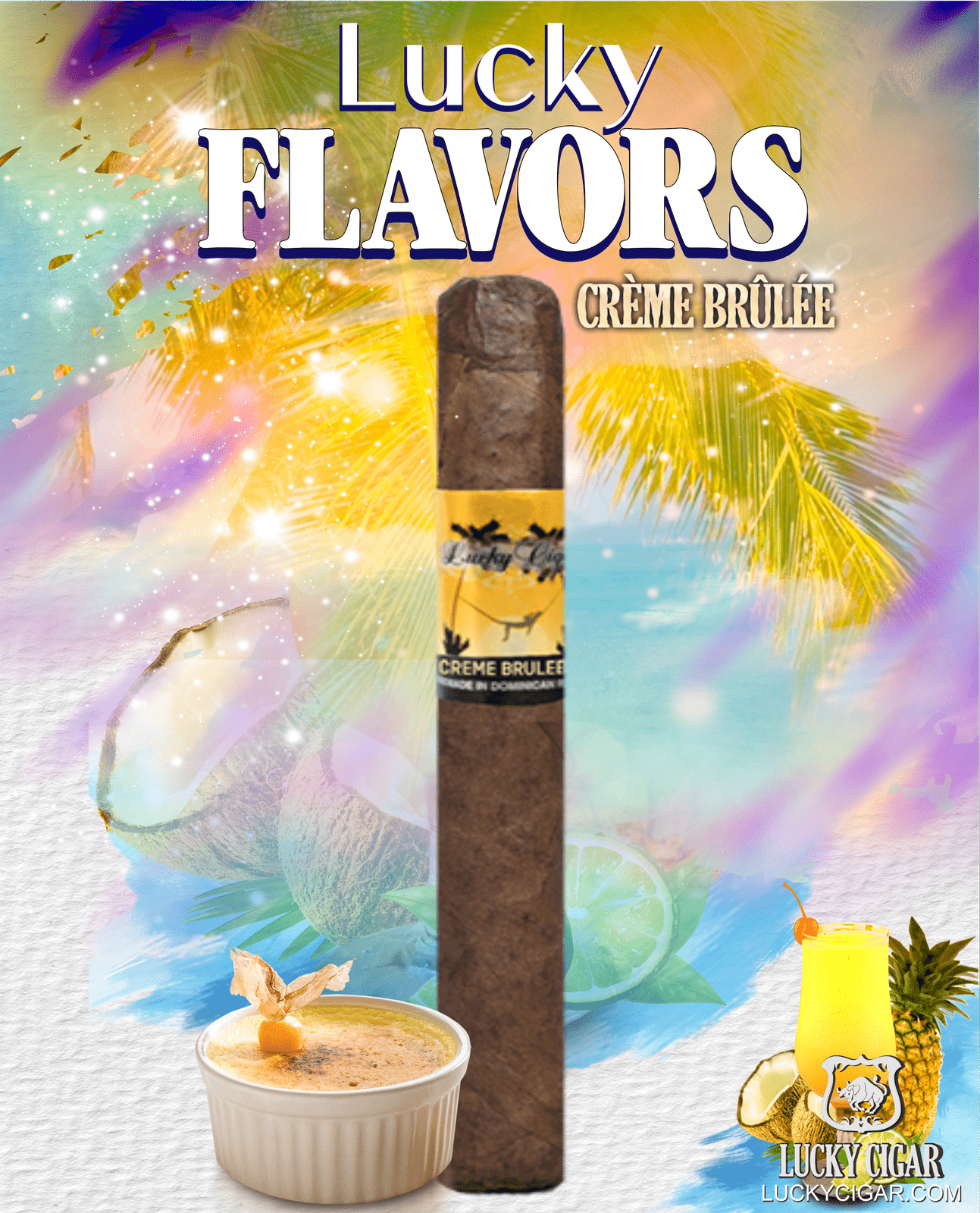 Flavored Cigars: Lucky Flavors Creme Brulee 5x42 Cigar