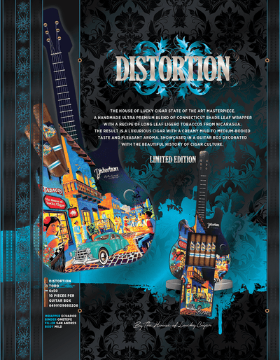 10 Distortion Toro 6x50 Cigars in a Guitar Box from The Distortion Series, Limited Edition